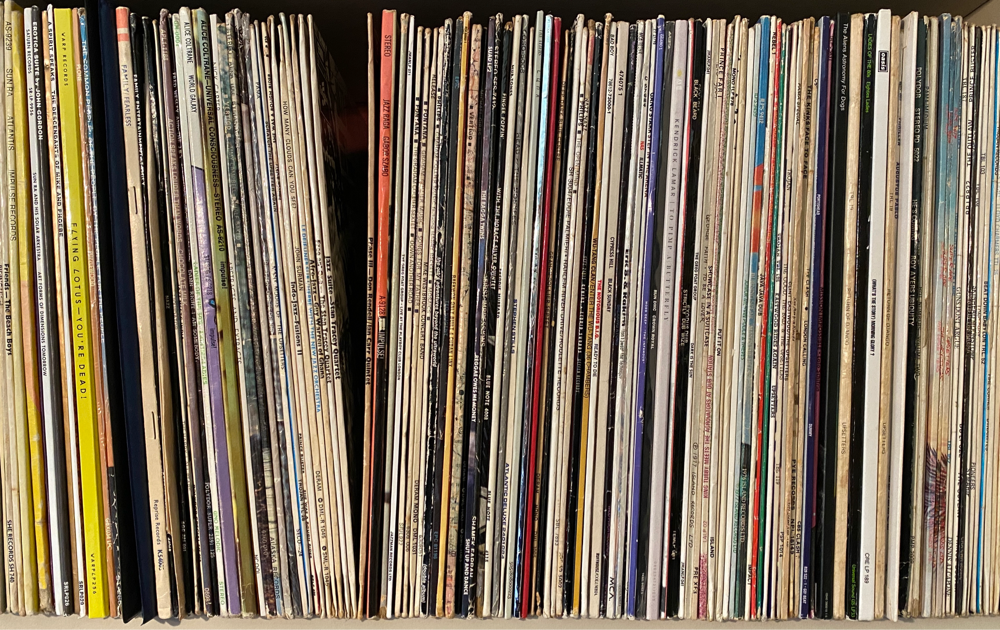 Records on shelf